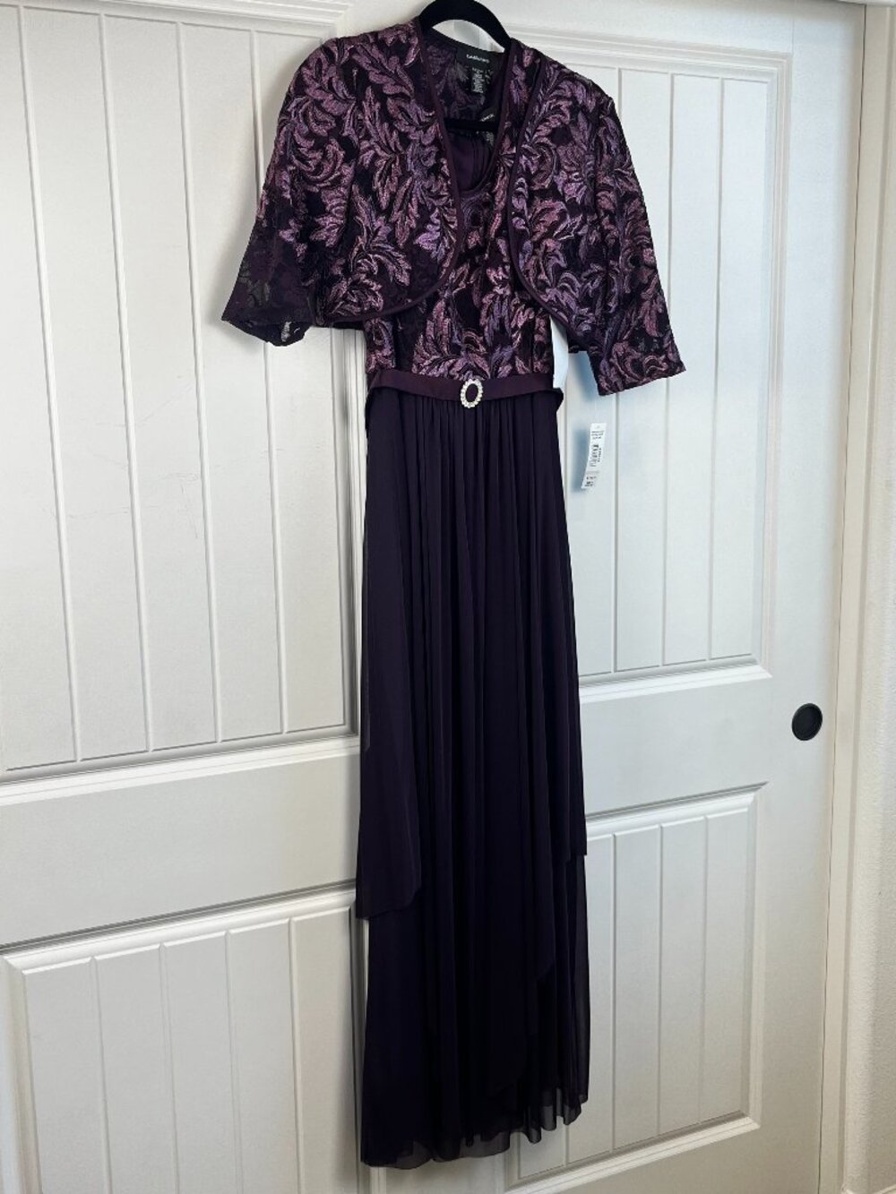 R & M Richards Women's Formal Dress Sz 6 2 Piece Set Purple NWT with Defects